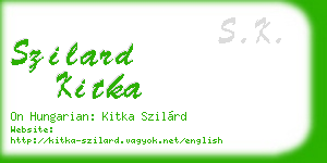 szilard kitka business card